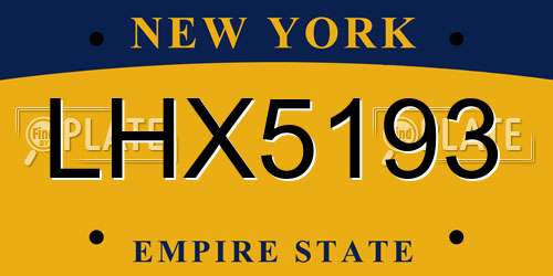 LHX5193 New York License Plate