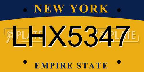 LHX5347 New York License Plate