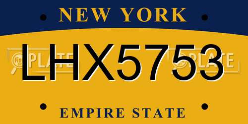 LHX5753 New York License Plate
