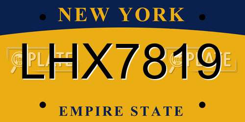 LHX7819 New York License Plate