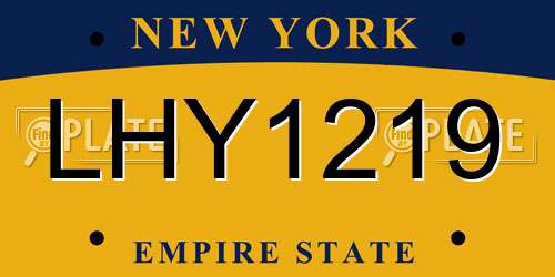 LHY1219 New York License Plate