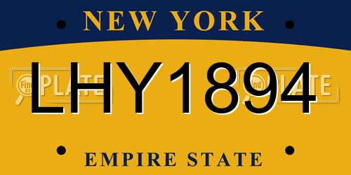 LHY1894 New York License Plate
