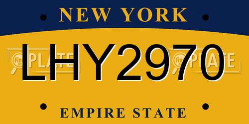 LHY2970 New York License Plate