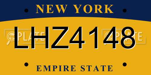 LHZ4148 New York License Plate