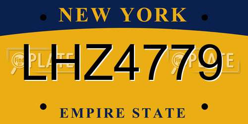LHZ4779 New York License Plate