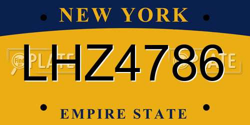 LHZ4786 New York License Plate