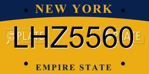 LHZ5560 New York License Plate