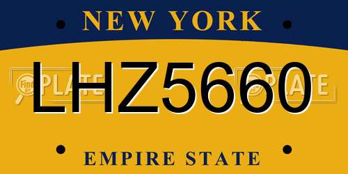 LHZ5660 New York License Plate