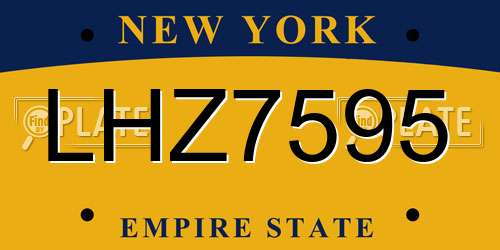 LHZ7595 New York License Plate