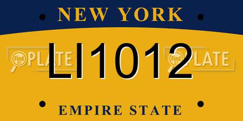 LI1012 New York License Plate