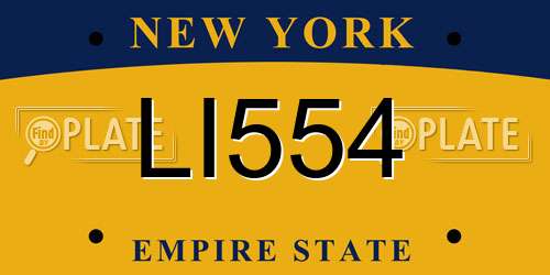 LI554 New York License Plate