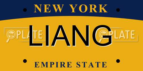 LIANG New York License Plate