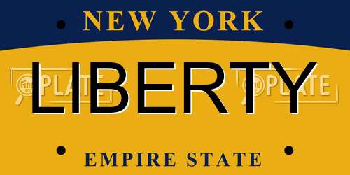 LIBERTY New York License Plate