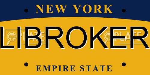 LIBROKER New York License Plate
