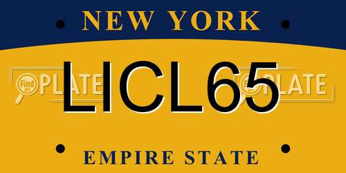 LICL65 New York License Plate