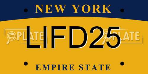 LIFD25 New York License Plate