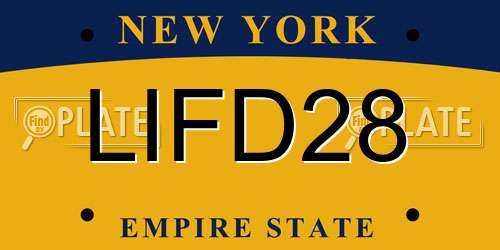 LIFD28 New York License Plate