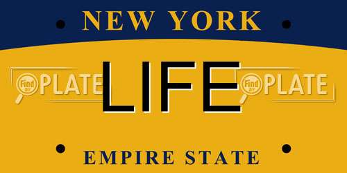 LIFE New York License Plate