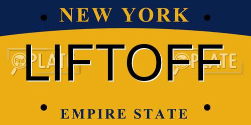 LIFTOFF New York License Plate