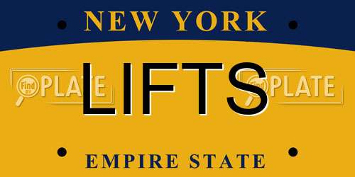 LIFTS New York License Plate