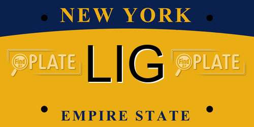 LIG New York License Plate