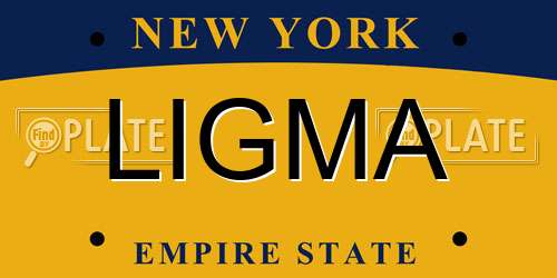 LIGMA New York License Plate