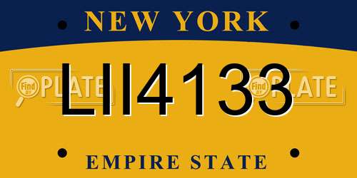 LII4133 New York License Plate