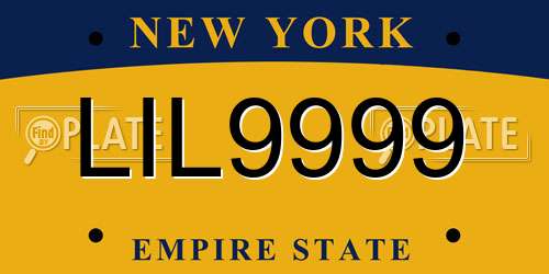 LIL9999 New York License Plate