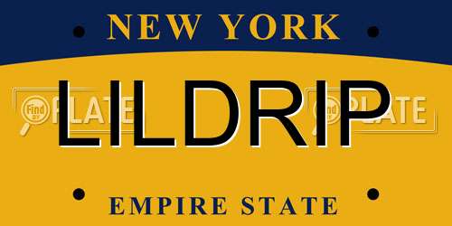 LILDRIP New York License Plate