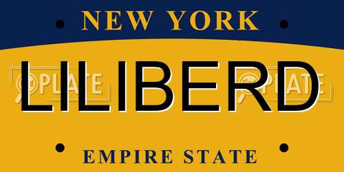 LILIBERD New York License Plate