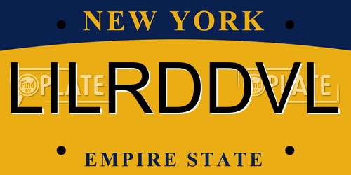 LILRDDVL New York License Plate
