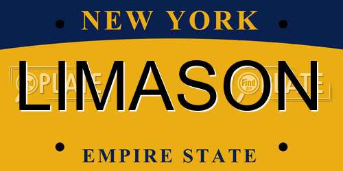 LIMASON New York License Plate