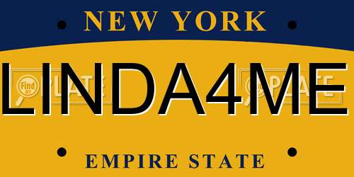 LINDA4ME New York License Plate