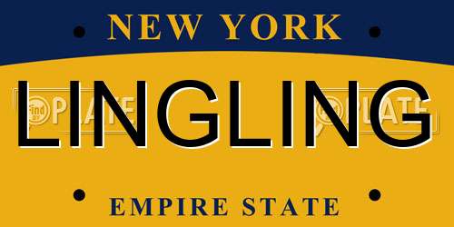 LINGLING New York License Plate
