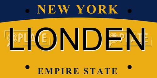 LIONDEN New York License Plate