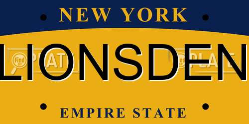 LIONSDEN New York License Plate