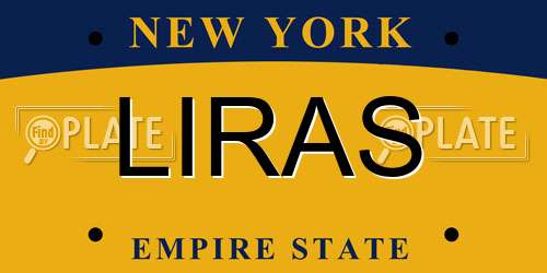 LIRAS New York License Plate