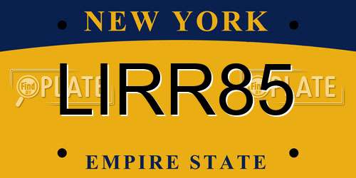 LIRR85 New York License Plate