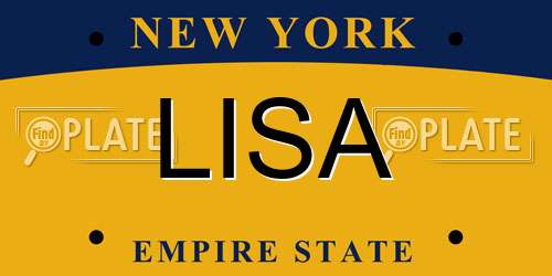 LISA New York License Plate