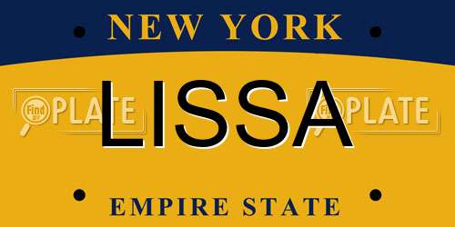 LISSA New York License Plate