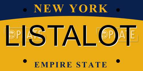 LISTALOT New York License Plate