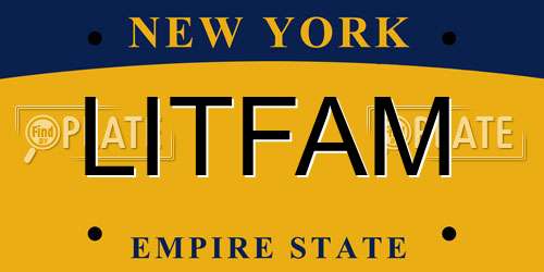 LITFAM New York License Plate