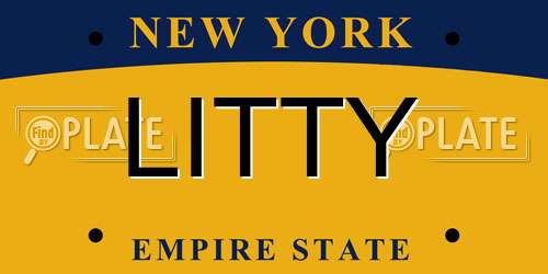 LITTY New York License Plate