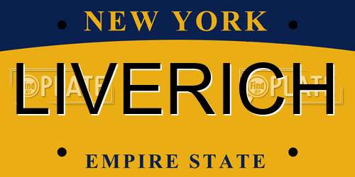 LIVERICH New York License Plate