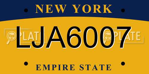 LJA6007 New York License Plate