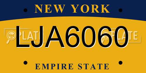 LJA6060 New York License Plate