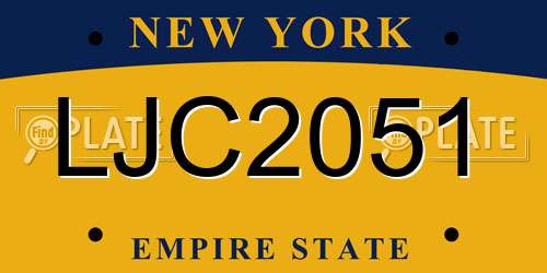 LJC2051 New York License Plate