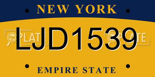 LJD1539 New York License Plate