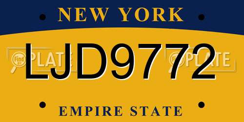 LJD9772 New York License Plate