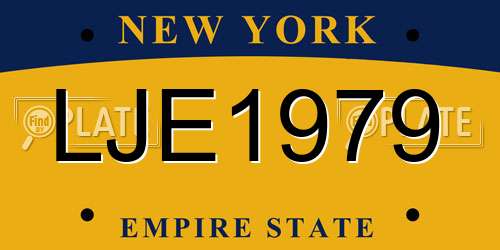 LJE1979 New York License Plate